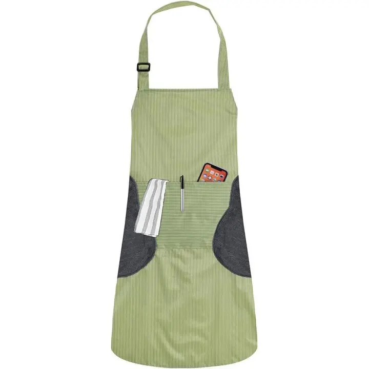 Delantal impermeable del PVC del delantal unisex profesional de la cocina para los hombres y las mujeres verdes OFFICE - 1