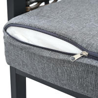 Juego de sillas de Jardín, juego de muebles de Jardín con cojines, sofá de 3 alojamientos, 2 Sillas y Mesa de café, exterior, tablero de Vidrio, rata PE Tejido, Maple galvanizado, negro + Gris - details 5