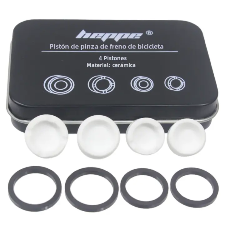 Pistón De Cerámica Para Freno De Disco De Bicicleta HEPPE Compatible Con SHIMANO M640 M810 M6120 M7120 M8020 M8120 M9120 Saint M820 4 Piezas Con Sellador Color Blanco - 1