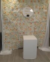 Pared De Flores Artificiales Rosa De Seda Para Decoración De Bodas Bebés Y Navidad Estilo De Hojas Verdes Y Rosas Tamaño Grande - details 18