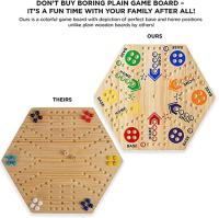 Juego de Mesa de Canicas de Madera-Tabla de Juego Interactive-Incluye 6 Dados y 30 Canicas - details 0