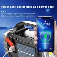 Linterna LED Potente 2024 Recargable USB+Solar Con COB Para Camping Al Aire Libre Torcha Portátil Banco De Energía Luz De Búsqueda Resistente Al Choque Impermeable - details 3