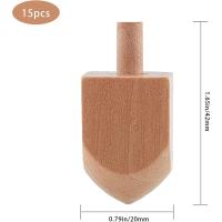 15PCS Dreidels De Madera No Terminados Naturales Listos Para Decorar Perfecto Para Fiesta De Hanukkah - details 1