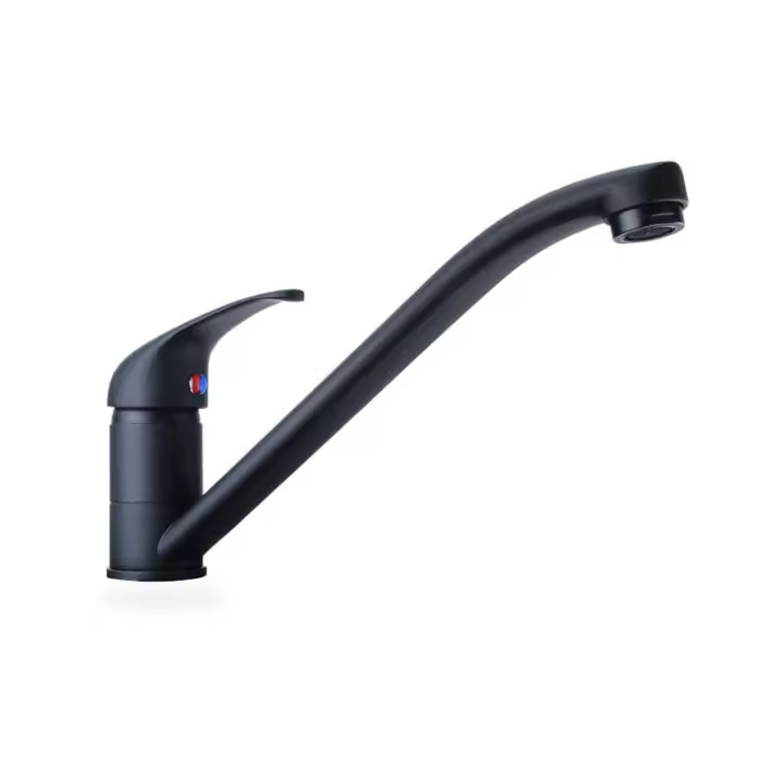 Grifo negro mate para fregadero de cocina, giratorio 360°, grifo de latón para fregadero de cocina, con conexiones de manguera G3/8'' - 1
