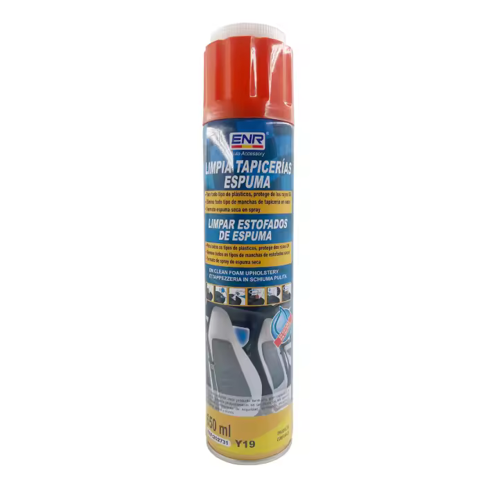 ENERFERO-Limpiador de Tapiceria,Espuma seca para limpiar asientos del coche, alfombrillas,Elimina manchas,grasas y malos olores,Incluye un cepillo,Limpieza Coche Interior 650 ml - 1