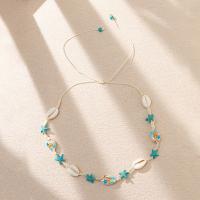 Collar Boho De Concha Natural Para Mujeres Y Niñas Con Estrella De Mar Y Caracol Cadena De Hilo Suave Joyería De Playa Para Vacaciones Regalo - details 2