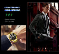 Reloj De Hombre 2024 Moda Nueva Con Rivet Correa De Acero Inoxidable Dial Azul Dorado Luminoso Diamante Agua Resistente Reloj De Negocios - details 11
