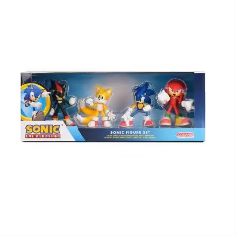Set de figuras Super Sonic The Hedgehog, Figura Sonic The Hedgehog, la Figura Shadow Sonic, la Figura Knuckles Sonic y la Figura Tails Sonic. Es el personaje favorito de los niños entre las edades de 6 a 12 - 1