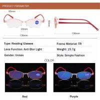 Gafas De Lectura Antir Luz Azul Vintage Ultraligera Para Mujer Y Hombre Gafas Opticas Presbicia Sin Montura Para Ojos - details 5