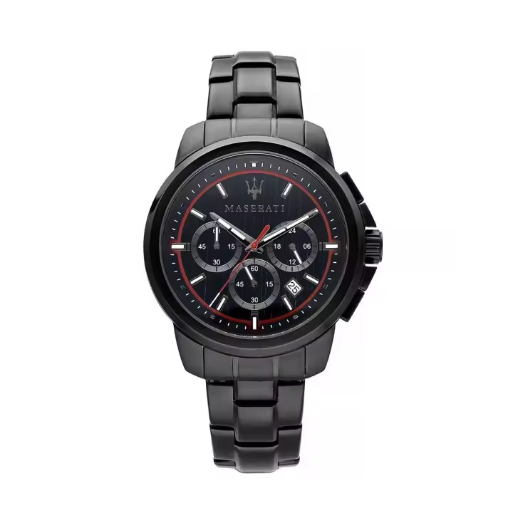Maserati Reloj Hombre Successo 44mm Chr Black Dial Br Black Acero 10 Atm - 1