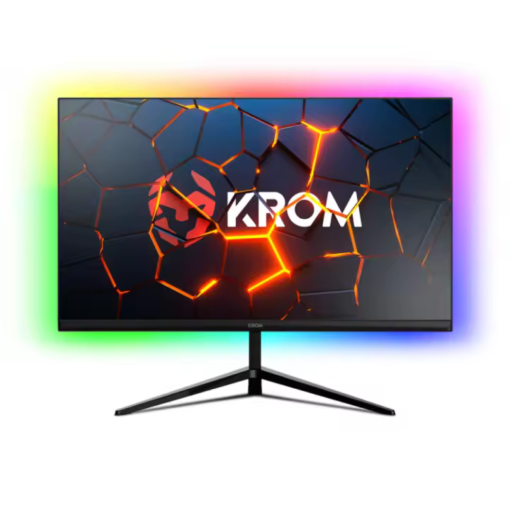 KROM KERTZ - Monitor Gaming 24" LED RGB 200HZ, 1ms tiempo respuesta, FullHD (1920X1080px), HDR, AMD Freesync & NVIDIA G-Sync, Sistema VESA 75X75, Low Blue Light/Flicker Free, HDMI, Display port, Negro - 1