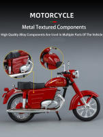 Modelo De Motocicleta Happy XF250 a Escala 1:10 Con Sonido Luz Y Absorción De Choque Neumáticos De Goma Regalo Para Niños Metal Diecast Rojo Verde - details 6