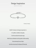 Zenyth-Nuevo Diseño 925 Plata de Ley Moda Gota de Agua Diseño Geométrico pulsera de Cadena para Mujeres joyería FINA de Boda - details 1