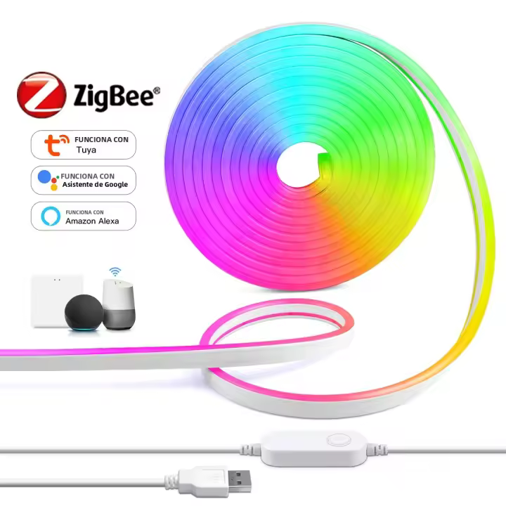 Tira De Luces LED Inteligentes Zigbee Neon Para Exterior Tuya Smart Life RGB Luz USB Para Dormitorio Luces LED Inteligentes - 1
