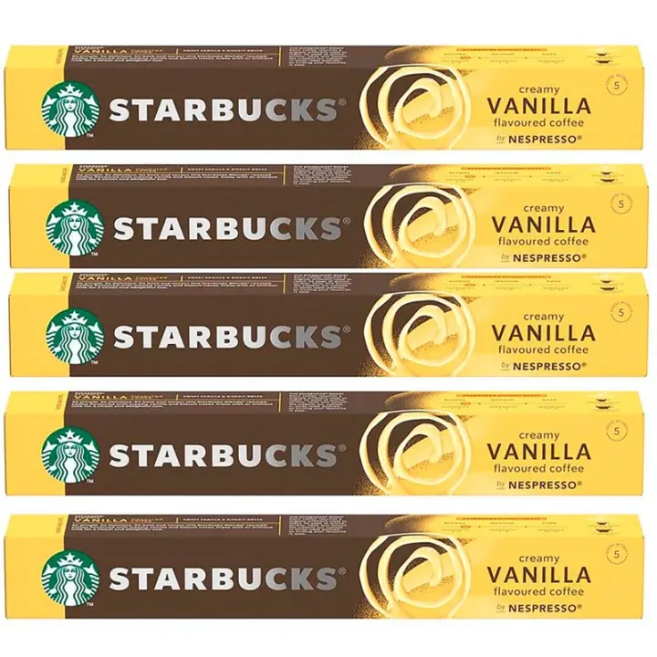 5 Cajas Vainilla 10 Cápsulas para Nespresso de la marca Starbucks - 1