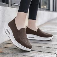 Zapatillas De Mujer Moda Verano Plataforma Sólida Color Flat Zapatos Casuales Transpirables Tacón Medio Para Caminar - details 3