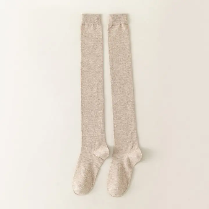 Calcetines Largos De Pierna Para Mujer Y Niñas Color Sólido Otoño Invierno Calcetines Calientes De Performance Cosplay Calcetines De Bajo Pierna - 1