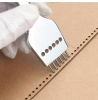 QJH Set De 1 Cuaderno De Contabilidad Portátil A5 Hojas De Papel Kraft Plantillas De Cuero Hecho a Mano Con Agujeros Para Manualidades Y Costura - details 7