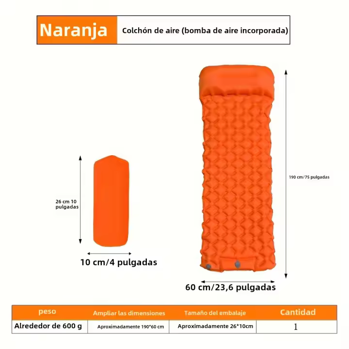 Colchón Inflable Para Camping Al Aire Libre Con Cojines Y Bomba De Inflado Integrada Ultraligero Matrícula De Natación - 1
