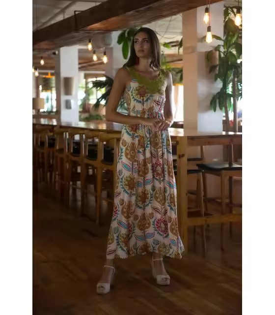 VESTIDO CROCHET MEDIEVAL SUNSET AND MOON  PV2271D - 1