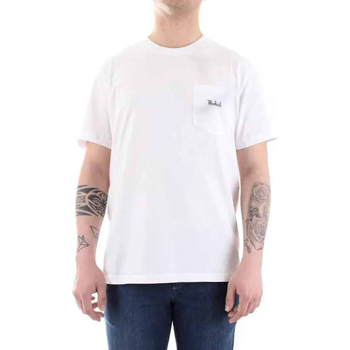 Woolrich Embossed Logo Pocket Tee Bright White - 1