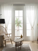 Cortina Transparente Y Sutil Con Patrón Cruzado Para Decoración De Sala De Estar Y Dormitorio Material De Poliéster Tela De Gauze Con Bolso Para Percha - details 9
