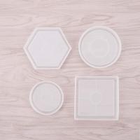 Molde de silicona DIY Coaster, 4 piezas de resina y epoxi moldes Coaster molde para fundición hexagonal cuadrado redondo posavasos moldes con resina, hormigón, cemento - details 1