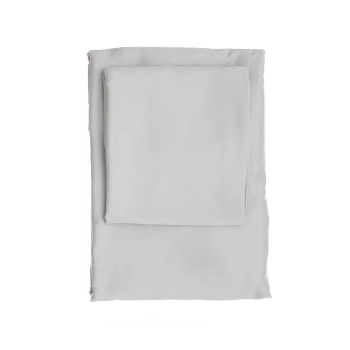 Sábana Bajera Ajustable Wellhome 160x200 Gris Claro 100% Satén de Algodón - 1
