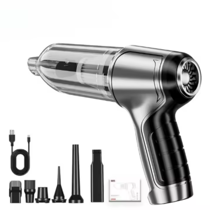 Aspiradora de coche inalámbrica sin escobillas de 12000 PA y 120 W, miniaspiradora de mano para uso en seco y húmedo, multifunción, portátil - 1