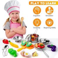 Accesorios de Cocina para niños, juego de rol de chef con utensilios de Maple inoxidable, ollas y sartenes, juego de Cocina Infantil para niños. - details 1