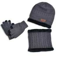 Gorro y Guantes de Invierno para Hombres con Forro Polar Conjuntos de Sombrero Suave Guantes de Pantalla Táctil Unisex Beanie de Punto Gorra Casual Cálida para Regalos - details 3