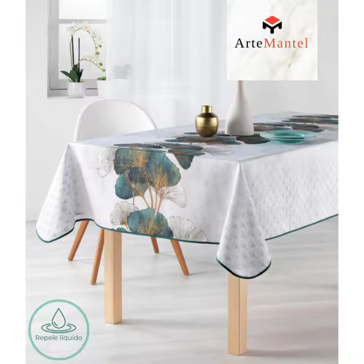 ARTEMANTEL  Mantel antimanchas GINGKO de poliester rectangular o redondo - 1