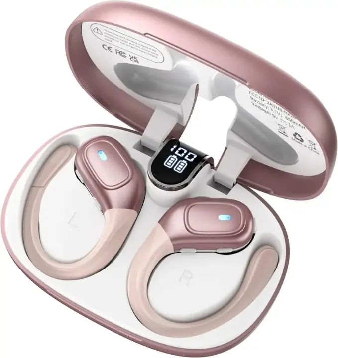 Auriculares Bluetooth 5.3 Deportivos Con Mango IPX7 Impermeables Sin Cable Batería De 75 Hrs Pantalla LED Botones Físicos - 1