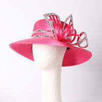 Sombrero De Encaje Blanco Elegante Para Mujer Con Lazo Satinado Para Boda Y Occasiones Formales Sombrero De Iglesia Derby - details 5