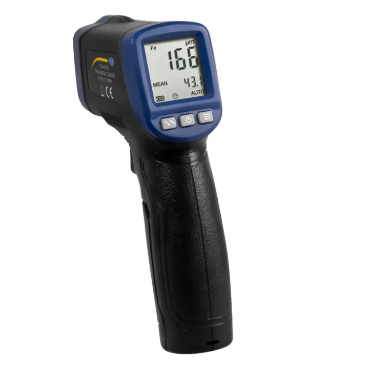 PCE Instruments Espesímetro de capas de manejo cómodo con una sola mano / Indicación de valores MIN/MAX y MEAN / Indicación del estado de batería /  Diferentes unidades / Desconexión automática / Diseño pequeño y compacto / Para medir PCE-CT 25FN - 1