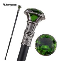 Bastón De Caminar Elegante De Plata Con Diamante Verde Decorativo Para Caballeros 93cm Tacón De Goma Mango Sólido Para Cosplay - details 3