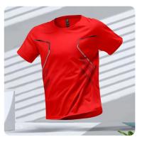 Camiseta De Deporte Para Hombre Quick-drying Y Transpirable Con Mangas Cortas Cuello Redondo Para Actividades Al Aire Libre Y Ejercicio - details 6