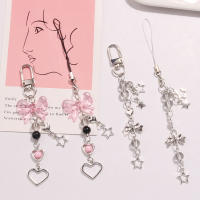 Llavero De Teléfono Gótico Y2K Con Corazón Y Estrella Para Mujeres Y Niñas Accesorio Lindo De Cadenilla De Bolso Kawaii Material Plástico Y Aleación De Zinc - details 2