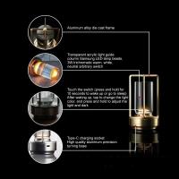 Lámpara De Mesa LED Aluminio Cristal Restaurante Barra Luz De Escritorio Dimmable 5200mAh Carga USBInterruptor Táctil Decoración Dormitorio - details 4