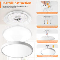 Lámpara De Techo LED RGB CW 30CM Panel Redondo Control Remoto Dimmable Instalación Revestida Cambio De Color 24W Para Dormitorio Cocina - details 8