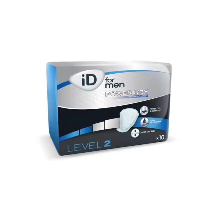 ID FOR MEN LEVEL 2 - Pañales para Hombres con Pérdidas de Orina - Capa Transpirable - Absorción Multicapa - Ajuste Perfecto y Fijación Segura - 1