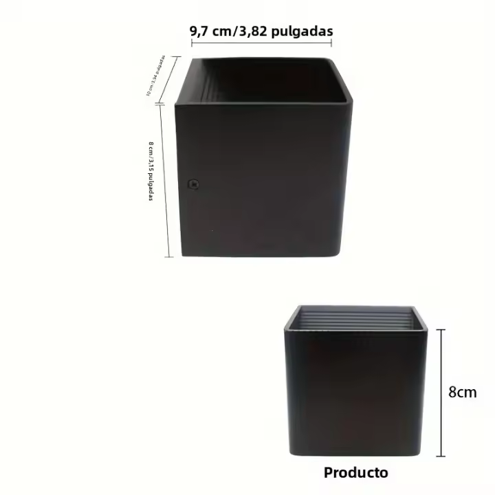 Sconce De Pared Interior Moderno LED Negro 10W Fijación En La Pared Material De Aluminio Lámpara Dual Hacia Arriba Y Abajo Para Dormitorio Y Estudio - 1