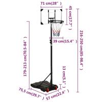 vidaXL Canasta de baloncesto policarbonato transparente 216-250 cm - details 7