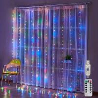 Guirnalda De Luces LED Para Ventanas 6x3M/3x3m Con Control Remoto Y Alimentación USB Decoración Navideña Para Hogar Y Jardín - details 14