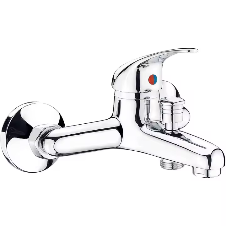 Grifo de Baño Monomando - Grifo with Acabado Cromado-Grifo Agua Fría y Caliente - Boquilla Fija - Grifo Ideal para Bid, Lavabo Baño-High 10,5 cm x Profundo 13,5 cm - 1