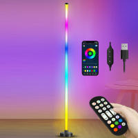 Lámpara De Piso LED 122CM RGB Control Remoto APP Iluminación Ajustable Para Decoración De Sala De Estar Moderna Con Luz Musical - details 0