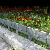 30pcs Plástico Valla De Jardín Fronteras Imitación Piedra Panel De Valla Exterior Patio Barriérdica Para El Jardín - details 0