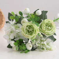 1 Rama De Flores Artificiales Peonía Para Decoración Silken Rosa Falsa De Plástico Centro De Mesa Para El Hogar Flores Falsas Para Bodas - details 19