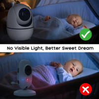 Monitor De Bebé Con Cámara De Vigilancia 720P 5 Pulgadas Pantalla Tamaño Video Intercomunicador De Dos Vías Visión Nocturna Automática Pánico Tilt Zoom - details 7