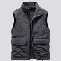 Chaleco Táctico Casual Para Hombre Con Múltiples Bolsillos Y Forro De Poliéster Cálido Doble Cara Para Acampar Y Senderismo Exterior - details 1